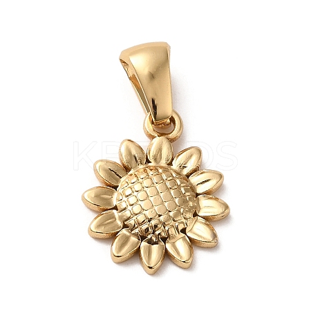 304 Stainless Steel Sunflower Charms LS-STAS-L272-009G-1