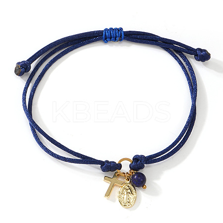 Handmade Adjustable Brass Cord Charm Bracelets OH6881-5-1