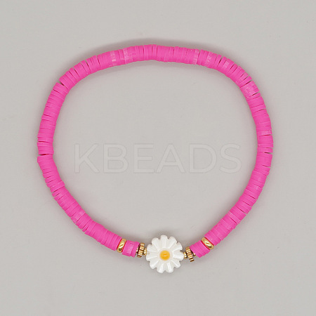 Bohemian Vacation Style Handmade Polymer Clay Heishi Beads Stretch Bracelets ZJ5032-8-1