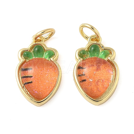 Brass Resin Pendants KK-C110-24C-G-1