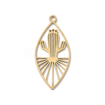 201 Stainless Steel Filigree Pendants STAS-K298-15G-1