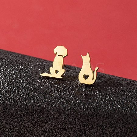 Stainless Steel Small Animal Stud Earrings for Women PW-WG5B49B-09-1