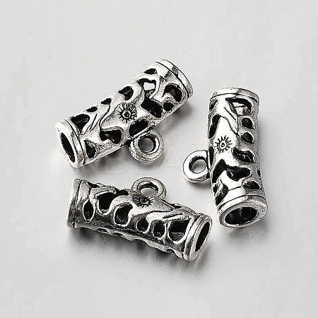 Tibetan Style Alloy Hollow Tube Bail Beads Tube Bails LS-X-TIBEB-O004-46-1