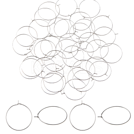 200pcs 316 Surgical Stainless Steel Hoop Earring Findings STAS-HS0001-26D-1