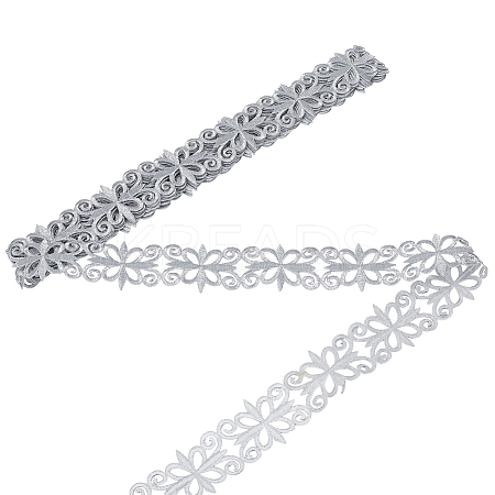 Sew on Ethnic Style Embroidery Flower Polyester Hollow Lace Ribbons OCOR-WH0109-343B-1