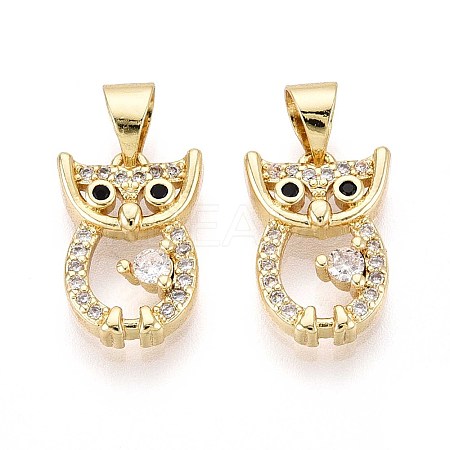 Brass Micro Pave Cubic Zirconia Pendants KK-T071-89G-1