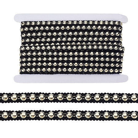 10 Yards Polyester with ABS Plastic Half Round Bead Lace Trim OCOR-GA0002-76A-1