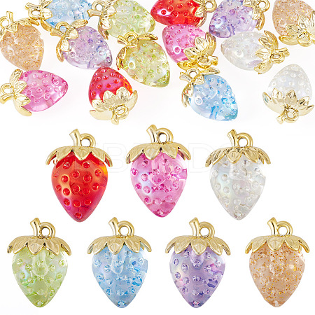 14Pcs 7 Styles Transparent Acrylic with Alloy Pendants TACR-TA0001-86-1
