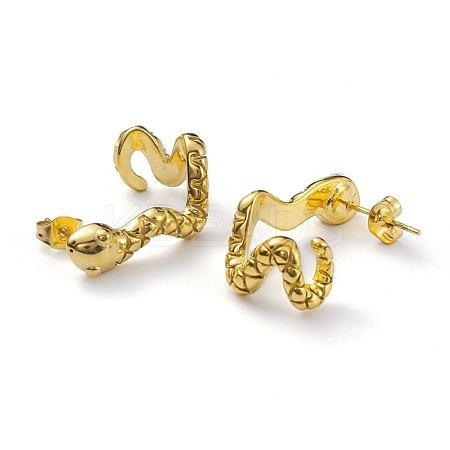 304 Stainless Steel Snake Stud Earrings for Women EJEW-K244-14G-1