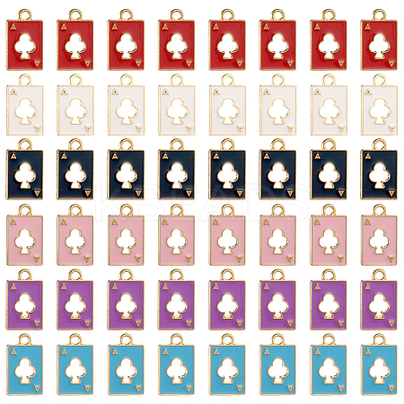 60Pcs 6 Colors Alloy Pendant ENAM-SC0003-89-1