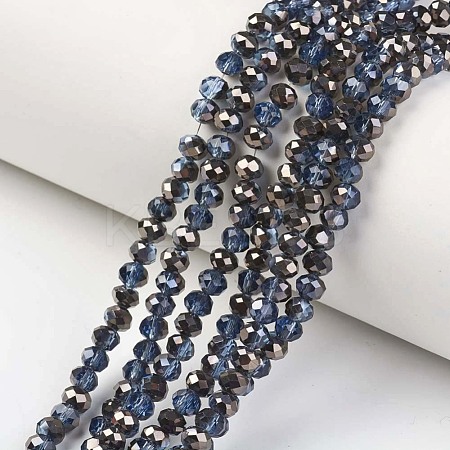 Electroplate Transparent Glass Beads Strands EGLA-A034-T4mm-P11-1