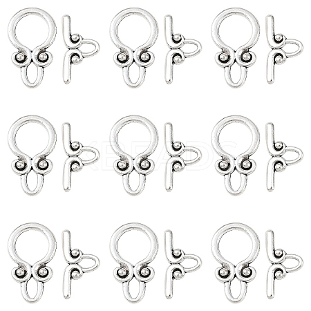 50Sets Ring Tibetan Style Alloy Toggle Clasps FIND-YW0009-76-1