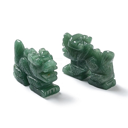 Natural Green Aventurine Carved Healing Dragon Figurines DJEW-F025-02D-1