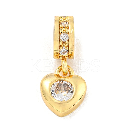 Brass Micro Pave Clear Cubic Zirconia Pendants LS-KK-U007-02G-01-1