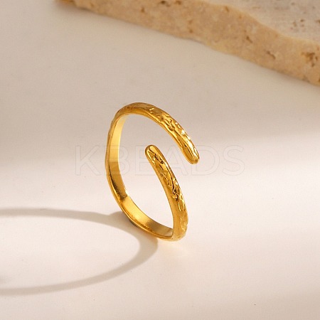 304 Stainless Steel Simple Line Open Cuff Rings RJEW-M072-11G-1