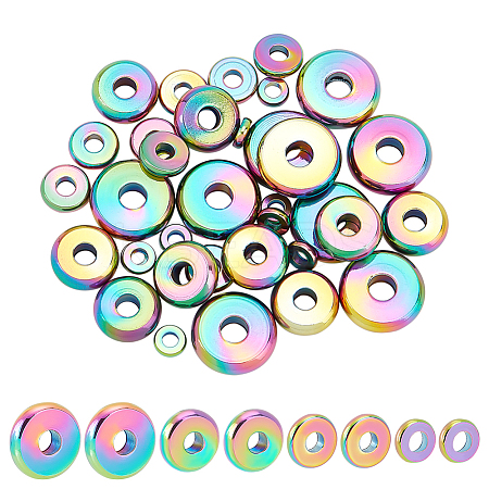 40Pcs 4 Style Ion Plating(IP) 304 Stainless Steel Spacer Beads STAS-UN0038-69-1