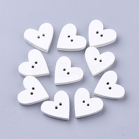 2-Hole Spray Painted Wooden Buttons X-BUTT-T007-019-1