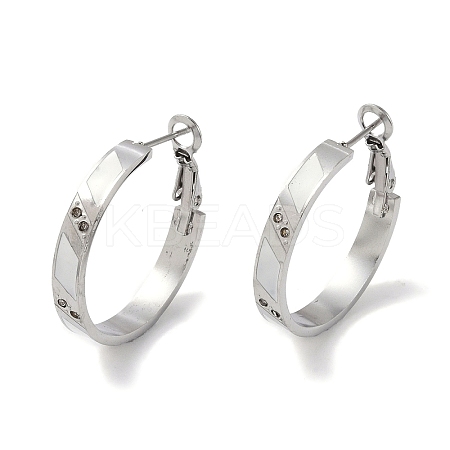 304 Stainless Steel Rhinestone Hoop Earrings for Women EJEW-L283-051P-02-1