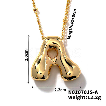 Simple and Stylish Brass Letter Pendant Satellite Chain Necklaces for Women Men GF2554-1-1