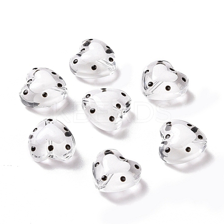 Glass Heart Beads GLAA-D005-01H-1