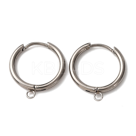 201 Stainless Steel Hoop Earring Findings STAS-D379-05B-P-1