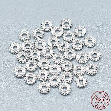925 Sterling Silver Spacer Beads X-STER-T002-73S-1