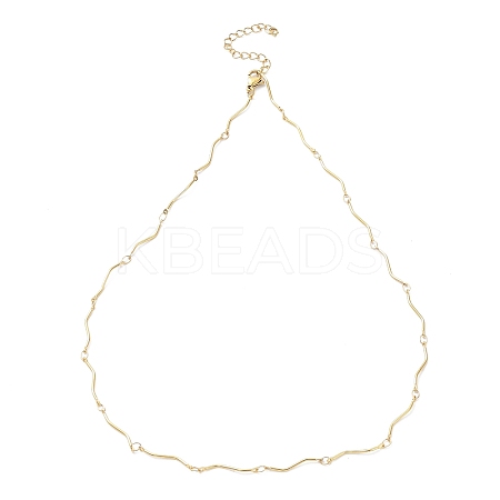 Ion Plating(IP) 304 Stainless Steel Twist Bar Link Chain Necklace X-NJEW-K249-11G-1