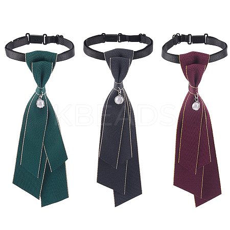 3Pcs 3 Colors Adjustable Polyester Necktie AJEW-CY0001-43-1