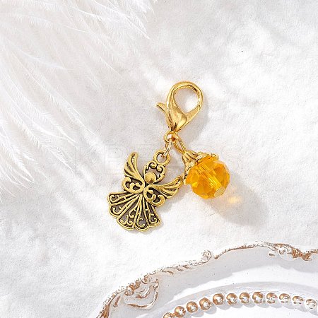 Tibetan Style Alloy Angel Pendant Decorations HJEW-JM03837-02-1