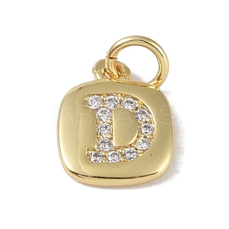 Rack Plating Brass Micro Pave CLear Cubic Zirconia Charms KK-E110-14G-D-1