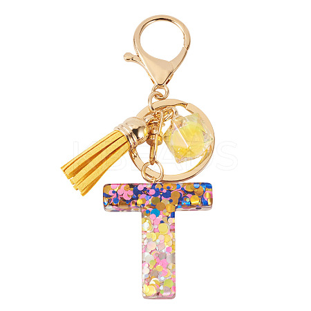 Alloy Resin Polygon Keychains KEYC-TADJ0002-03G-T-1