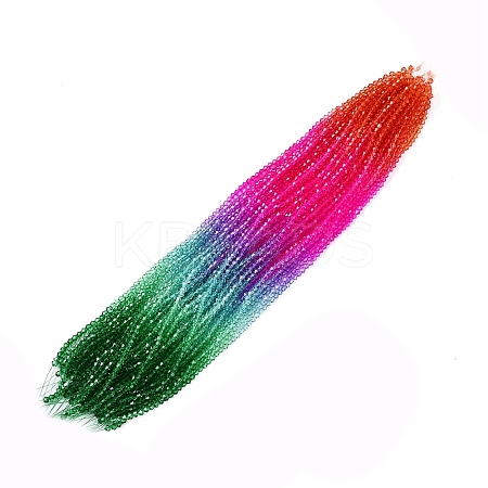 Gradient Color Baking Paint Glass Bead Strands DGLA-A039-T4mm-A011-1