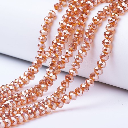 Electroplate Glass Beads Strands EGLA-A034-T6mm-C13-1