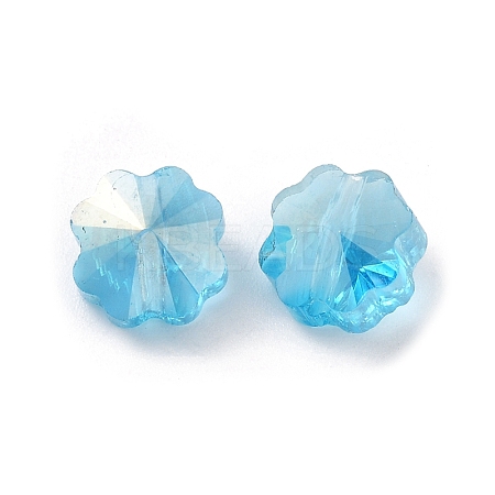 Transparent Electroplate Glass Beads GLAA-D016-15E-1