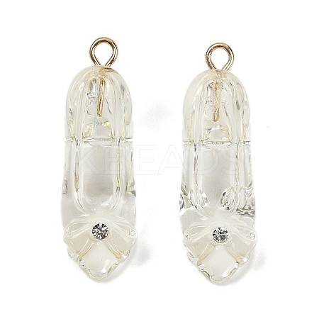 Transparent Resin Rhinestone Pendants RESI-Q021-01C-1