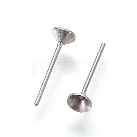 Non-Tarnish 304 Stainless Steel Post Stud Earring Settings LS-STAS-I097-006B-P-1