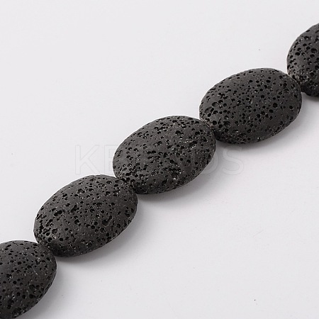 Dyed Oval Synthetic Lava Rock Beads Strands G-N0111-18-1