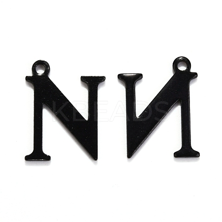 304 Stainless Steel Alphabet Charms STAS-H122-N-EB-1