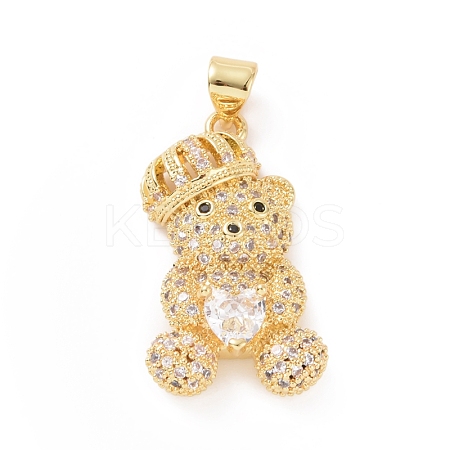 Brass Cubic Zirconia Pendants ZIRC-K089-12G-01-1