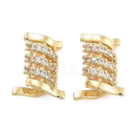 Rack Plating Brass Micro Pave Cubic Zirconia Beads KK-Z071-38G-1