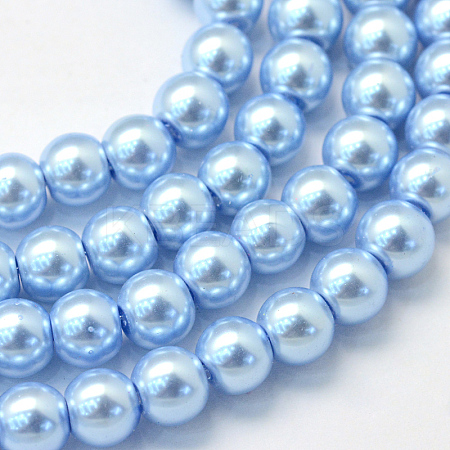 Baking Painted Pearlized Glass Pearl Round Bead Strands X-HY-Q003-4mm-24-1