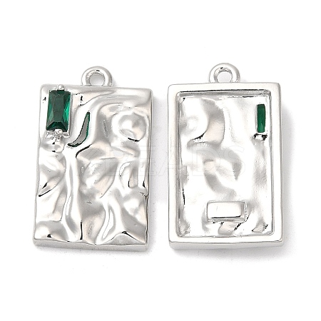 Brass Micro Pave Cubic Zirconia Pendants KK-C028-30P-1