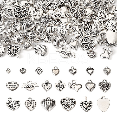 100Pcs 20 Styles Tibetan Style Alloy Pendants FIND-TA0003-59-1