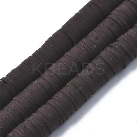Flat Round Handmade Polymer Clay Beads CLAY-R067-10mm-38-1
