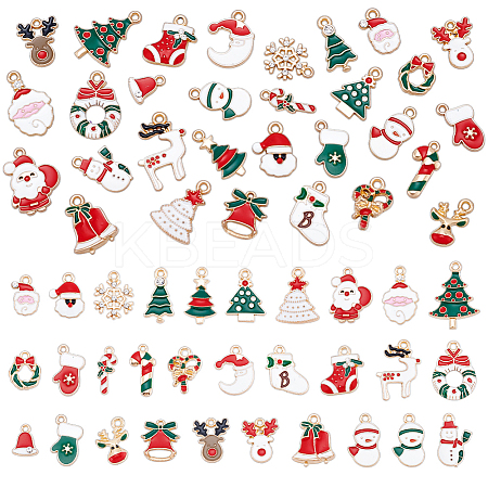 60Pcs Alloy Enamel Pendants ENAM-UN0001-32-1