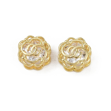 Brass Micro Pave Cubic Zirconia Beads KK-C093-08G-01-1