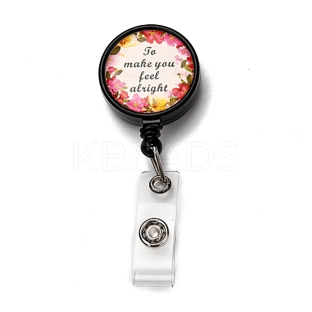 Flat Round ABS Plastic Badge Reel AJEW-I053-37G-1