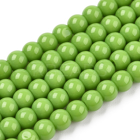 Opaque Solid Color Glass Beads Strands LS-GLAA-T032-P4mm-06-1