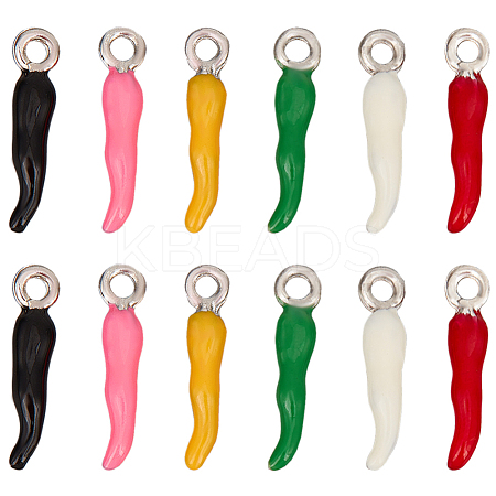 42Pcs 7 Colors Alloy Enamel Pendants ENAM-SC0005-08-1