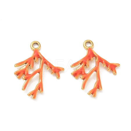 304 Stainless Steel Enamel Pendants STAS-Q119-12G-04-1